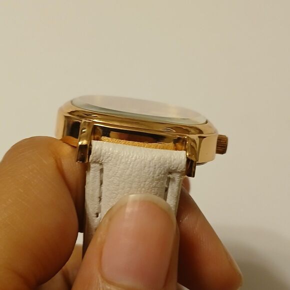 Gaiety Women's Rose Gold Tone Accent White Band Analog Display Fashion Watch - Picture 16 of 16